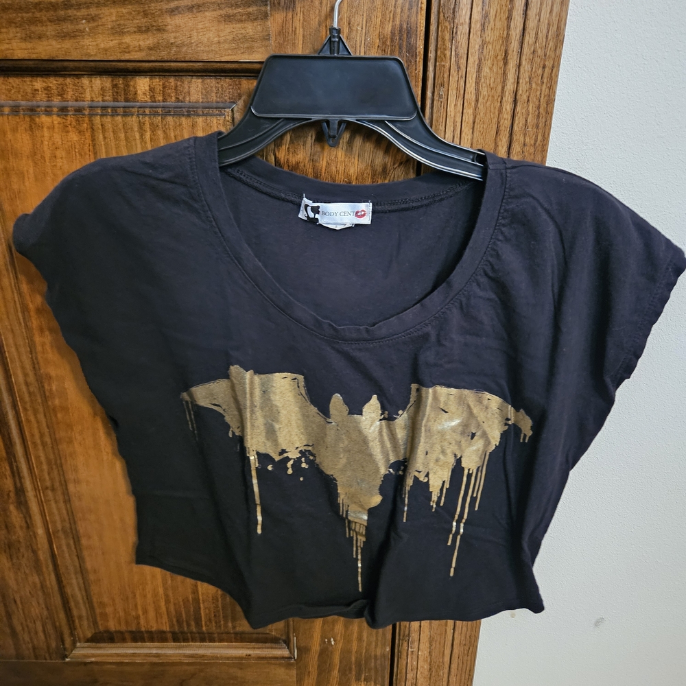 Body Central Black Tee with Gold Accents